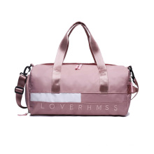 Fashionable ladies spend the night duffle bag waterproof polyester travel gym bag OEM pink duffel bag for girls